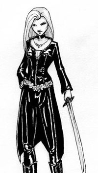 Celebrian in black leather