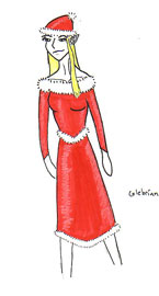 Celebrian as Santa Claus