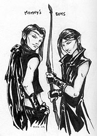 Elladan and Elrohir in black leather
