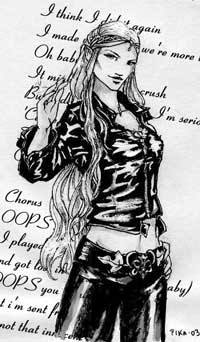 Galadriel in black leather