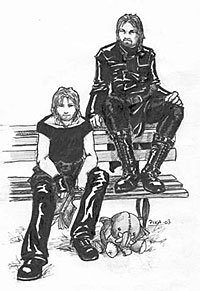 Boromir and Faramir in black leather