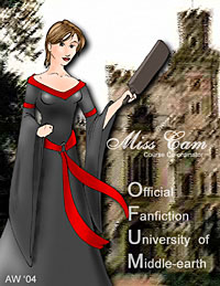 Miss Cam herself, with paddle, in front of the university