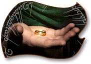 Frodo's hand holds out the Ring